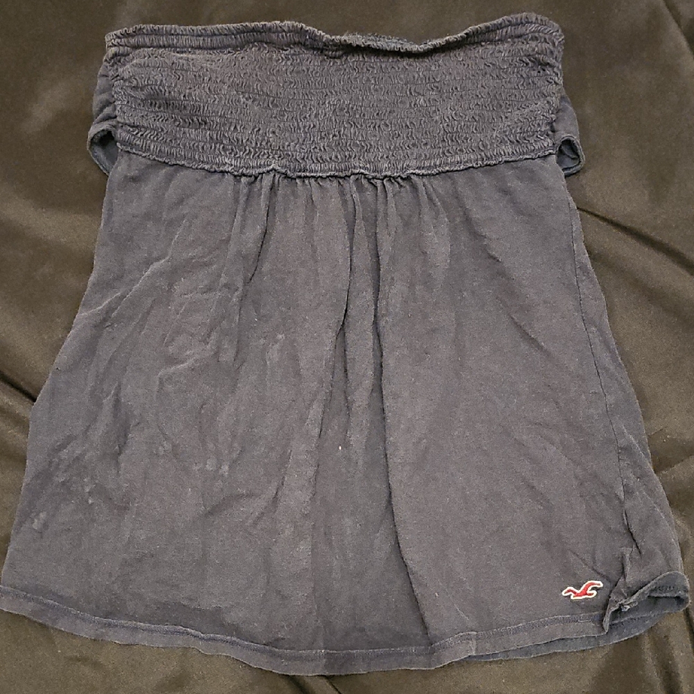 Hollister Black Gathered Top